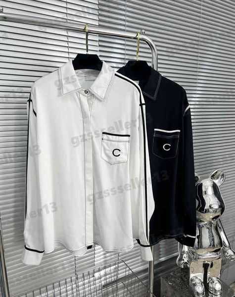 blouses for womens classic brand designer blouse fashion cnl webbing stitching contrast color cotton fabric shirts luxury women clothing, White
blouses for womens classic brand designer blouse fashion cnl webbing stitching contrast color cotton fabric shirts luxury women clothing, White