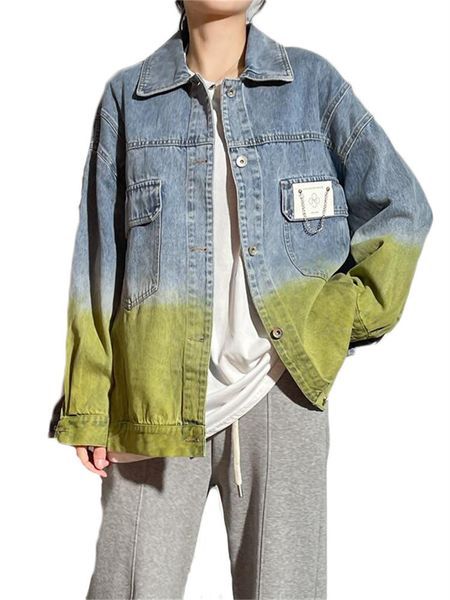 women s jackets gradient color denim jacket female korean version bf style casual all match spring clothing n1515 220905, Black;brown
women s jackets gradient color denim jacket female korean version bf style casual all match spring clothing n1515 220905, Black;brown