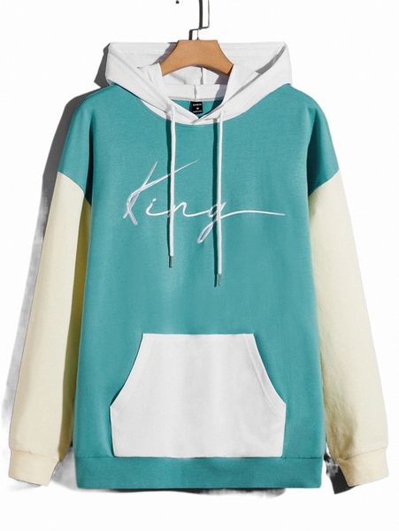 men's hoodies & sweatshirts men letter embroidery color block kangaroo pocket drawstring hoodie 62ic#, Black
men's hoodies & sweatshirts men letter embroidery color block kangaroo pocket drawstring hoodie 62ic#, Black
