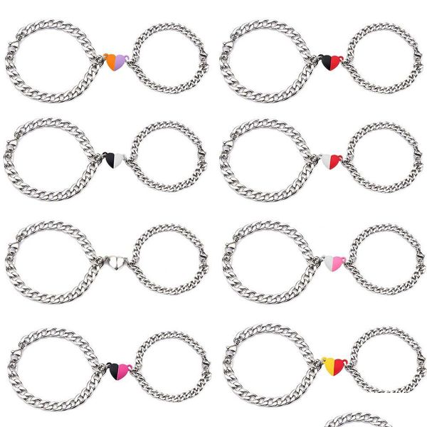 link chain 2pcs/pair stainless steel cuba chain bracelets couple magnetism heart charms fashion jewelry gift for women me bdejewelry dhjwk, Black
link chain 2pcs/pair stainless steel cuba chain bracelets couple magnetism heart charms fashion jewelry gift for women me bdejewelry dhjwk, Black