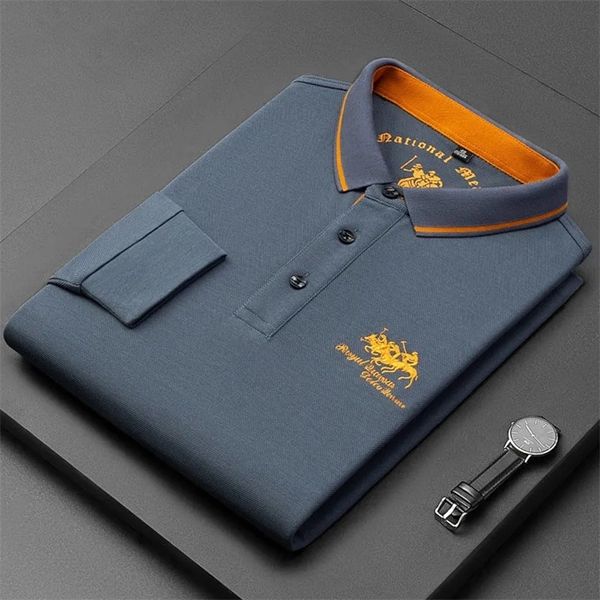 men's polos quality 100% cotton men's polo shirt highend brand fashion designer embroidery tshirt long sleeve lapel casual wear 22, White;black
men's polos quality 100% cotton men's polo shirt highend brand fashion designer embroidery tshirt long sleeve lapel casual wear 22, White;black