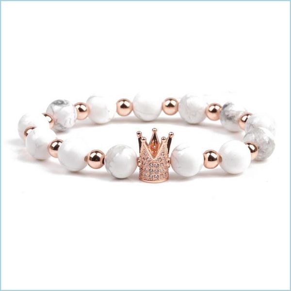 charm bracelets handmade 8mm white natural stone beads bracelet cubic zirconia crown charm bracelets for women and men uni ffshop2001 dh2gz, Golden;silver
charm bracelets handmade 8mm white natural stone beads bracelet cubic zirconia crown charm bracelets for women and men uni ffshop2001 dh2gz, Golden;silver