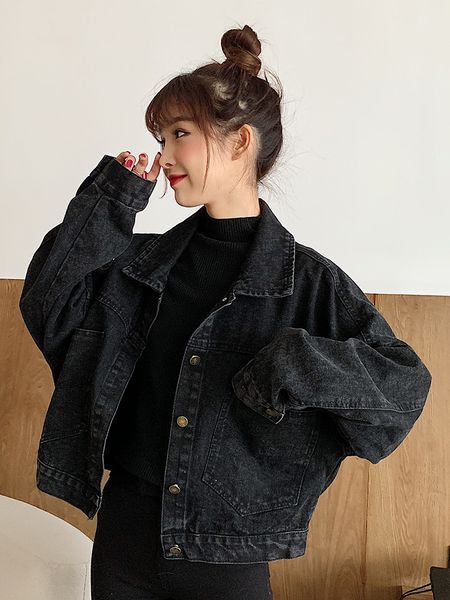 women s jackets h1022 spring autumn women short denim jacket cargo vintage fashion trendy hip hop streetwear casual simple pocket black coat, Black;brown
women s jackets h1022 spring autumn women short denim jacket cargo vintage fashion trendy hip hop streetwear casual simple pocket black coat, Black;brown