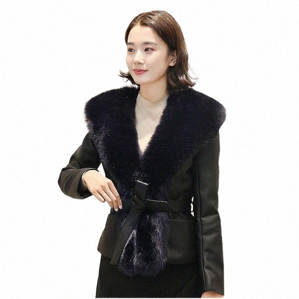 women's leather & faux leather women's leather & faux winter jacket women large fur collar pu warm thick slim casual outwear short, Black
women's leather & faux leather women's leather & faux winter jacket women large fur collar pu warm thick slim casual outwear short, Black