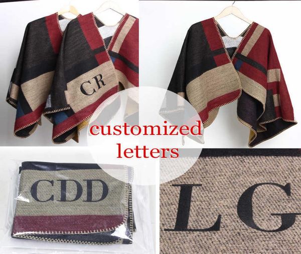 new brand women poncho monogramed blanket cashmere wool personalized initia, Blue;gray
new brand women poncho monogramed blanket cashmere wool personalized initia, Blue;gray