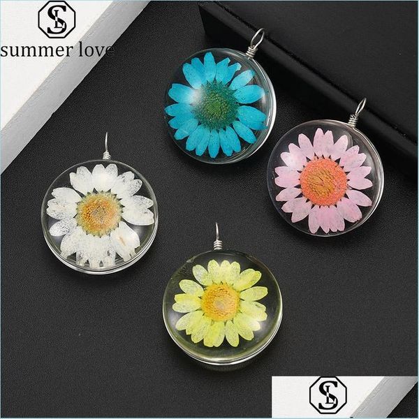 charms fashion 30mm dried flower small daisy pendant charm for necklace earring colorf transparent round shape jewelry acces lulubaby dheui, Bronze;silver
charms fashion 30mm dried flower small daisy pendant charm for necklace earring colorf transparent round shape jewelry acces lulubaby dheui, Bronze;silver
