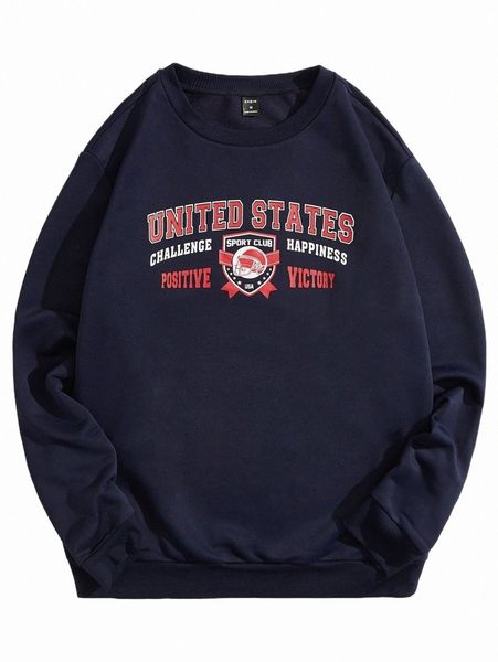 men's hoodies & sweatshirts men letter graphic sweatshirt 61ke#, Black