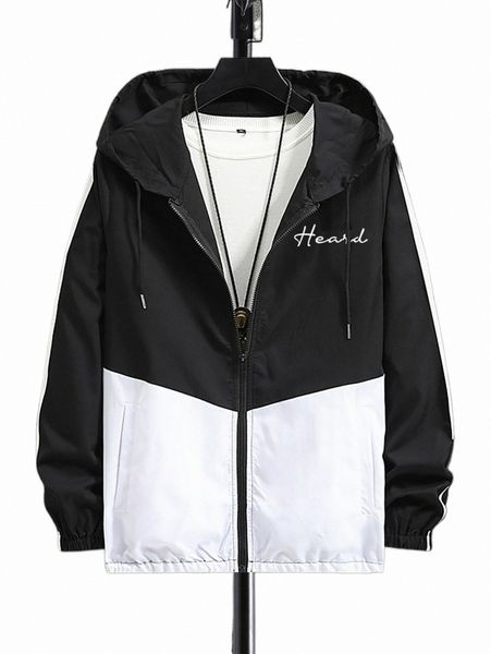 men's jackets men 1pc two tone letter graphic drawstring zipper hooded jacket u9wo#, Black;brown
men's jackets men 1pc two tone letter graphic drawstring zipper hooded jacket u9wo#, Black;brown