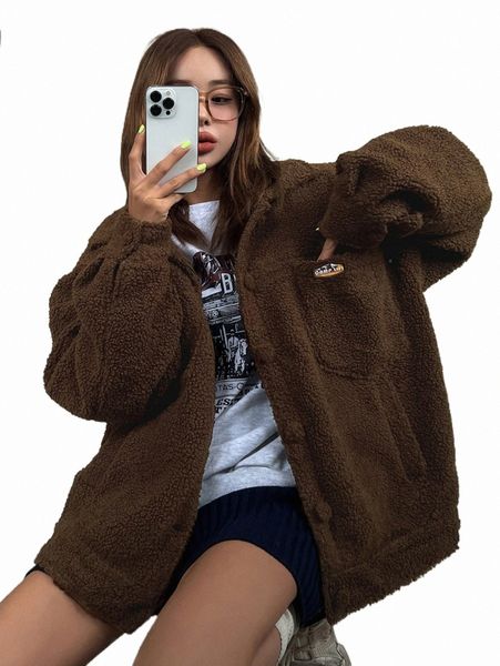 women's down & parkas dazy drop shoulder patch detail teddy coat 83t4#, Black 
women's down & parkas dazy drop shoulder patch detail teddy coat 83t4#, Black