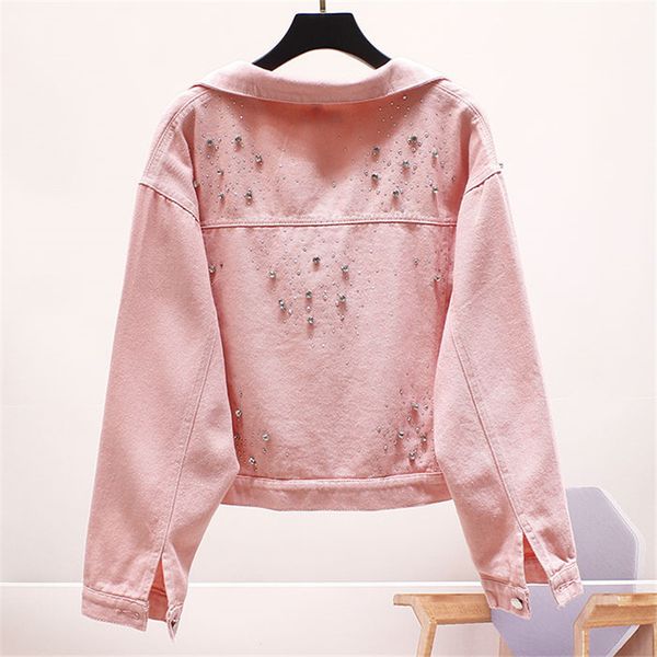 women s jackets autumn women denim candy color coat heavy industry beading drill jeans loose casual female outwear p711 220905, Black;brown
women s jackets autumn women denim candy color coat heavy industry beading drill jeans loose casual female outwear p711 220905, Black;brown