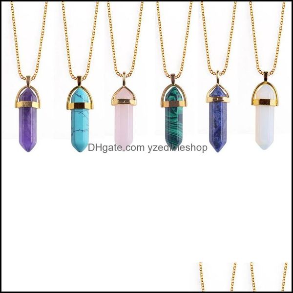 pendant necklaces hexagonal column natural stone healing point pendant necklaces amethyst crystal quartz necklace women dhseller2010 dh12b, Silver
pendant necklaces hexagonal column natural stone healing point pendant necklaces amethyst crystal quartz necklace women dhseller2010 dh12b, Silver