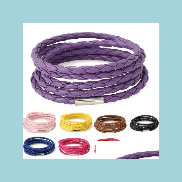 beaded strands creative pu leather bracelets for women and men mti-layer woven bracelet couple wrap jewelry gift drop deliver bdehome dhspr, Black
beaded strands creative pu leather bracelets for women and men mti-layer woven bracelet couple wrap jewelry gift drop deliver bdehome dhspr, Black