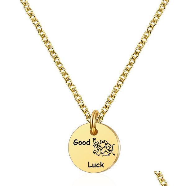 pendant necklaces fashion stainless steel necklace for women gold clavicle chain creative round dog tag pendant good luck ffshop2001 dhja5, Silver 
pendant necklaces fashion stainless steel necklace for women gold clavicle chain creative round dog tag pendant good luck ffshop2001 dhja5, Silver