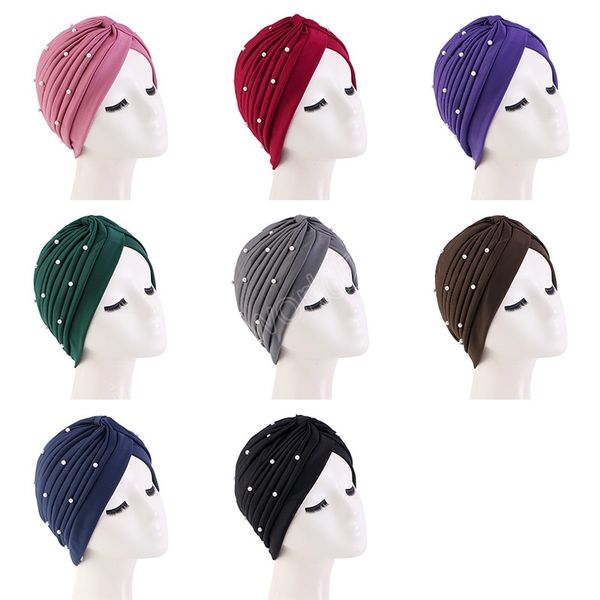 women turban cap beaded ruffle twist folds muslim india hat casual vintage elastic hijabs hair care head wrap hair accessories, Blue;gray
women turban cap beaded ruffle twist folds muslim india hat casual vintage elastic hijabs hair care head wrap hair accessories, Blue;gray