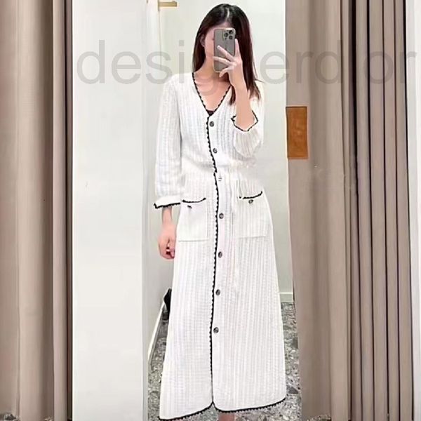 casual dresses designer fadan 's 22nd new summer simple and casual color contrast belt hollow long sleeve button knit dress, Black;gray
casual dresses designer fadan 's 22nd new summer simple and casual color contrast belt hollow long sleeve button knit dress, Black;gray
