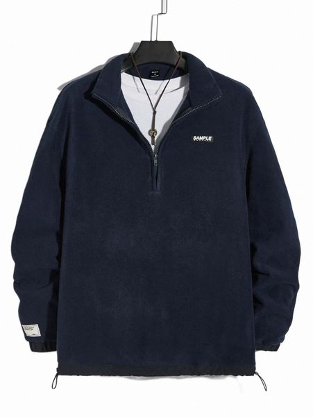 men's hoodies & sweatshirts men patched detail half zip fleece sweatshirt o8t0#, Black
men's hoodies & sweatshirts men patched detail half zip fleece sweatshirt o8t0#, Black