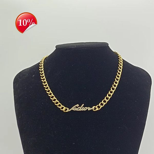 luxury design women's necklace d family / di family's new high-grade light cd letter clavicle chain cuba, Silver
luxury design women's necklace d family / di family's new high-grade light cd letter clavicle chain cuba, Silver