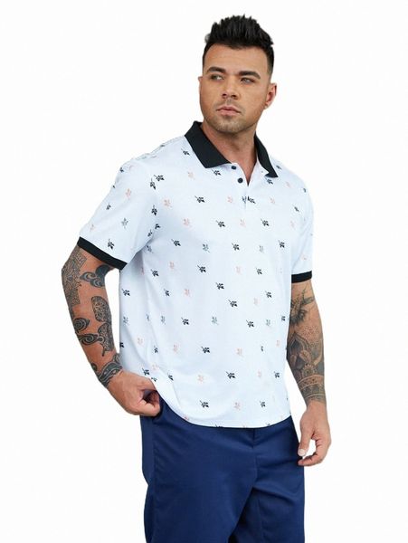 men's polos extended sizes men leaves print contrast collar polo shirt l9xh#, White;black
men's polos extended sizes men leaves print contrast collar polo shirt l9xh#, White;black