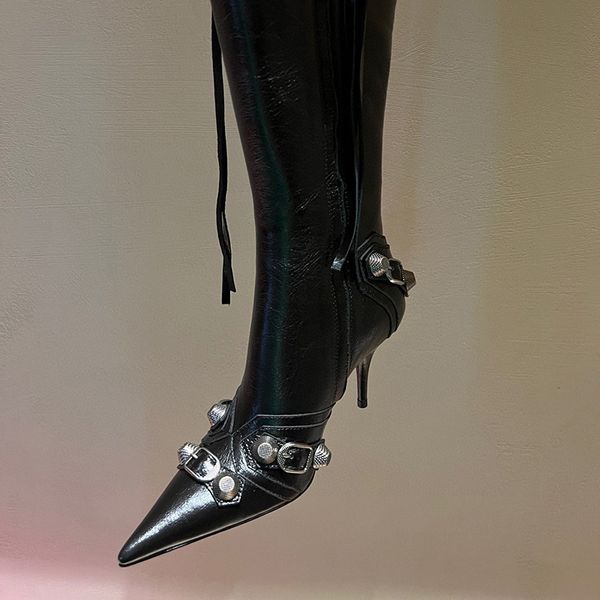boots cagole designer woman winter black knee-high boot stud buckle embellished pointed toe 22023
boots cagole designer woman winter black knee-high boot stud buckle embellished pointed toe 22023