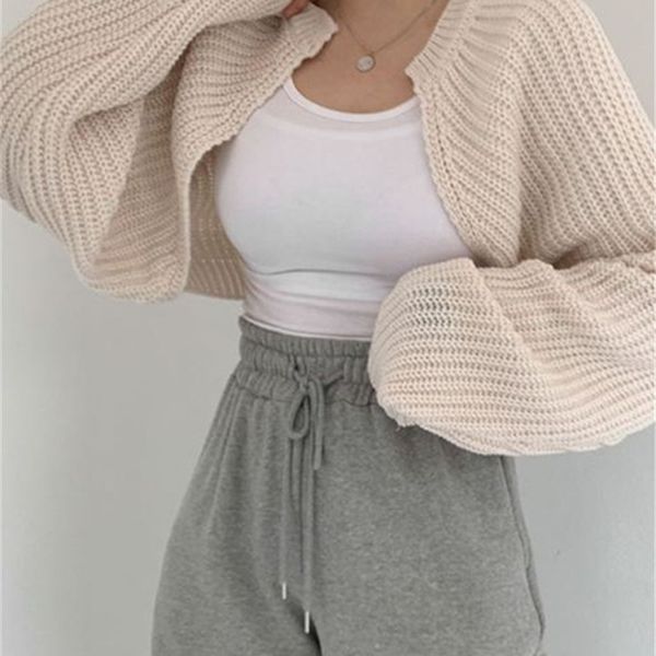 women's sweaters short cardigans knitted chic korean fashion poncho women autumn elegant vintage minimalist lady 220905, White;black
women's sweaters short cardigans knitted chic korean fashion poncho women autumn elegant vintage minimalist lady 220905, White;black
