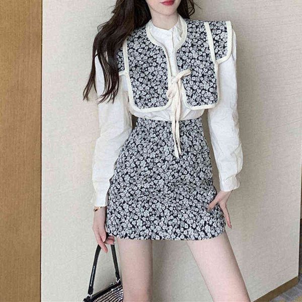 women's two piece pants fashion 2022 women short skirt 2 pieces set long sleeve solid shirt lace up shawl and vintage floral lady mini, White
women's two piece pants fashion 2022 women short skirt 2 pieces set long sleeve solid shirt lace up shawl and vintage floral lady mini, White