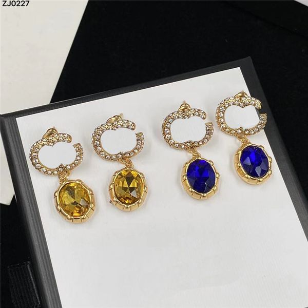 classic sapphire charm earrings double letters designer studs women rhinestone eardrops jewelry with box, Golden
classic sapphire charm earrings double letters designer studs women rhinestone eardrops jewelry with box, Golden