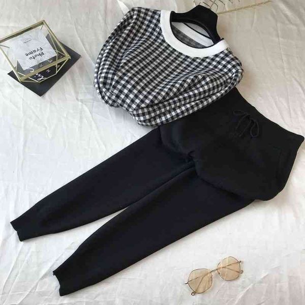 women's tracksuits literary style thousand bird check sweater women's new fall loose pullover sweater leggings set, Gray
women's tracksuits literary style thousand bird check sweater women's new fall loose pullover sweater leggings set, Gray