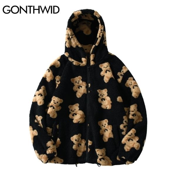 mens jackets gonthwid fleece hooded streetwear casual harajuku hip hop men women fashion bear print full zip coat outwear 220905, Black;brown
mens jackets gonthwid fleece hooded streetwear casual harajuku hip hop men women fashion bear print full zip coat outwear 220905, Black;brown