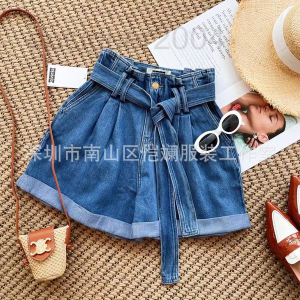 women's jeans designer nanyou e nk2022 spring and summer new belt flower bud wide leg casual jeans shorts 33h0, Blue
women's jeans designer nanyou e nk2022 spring and summer new belt flower bud wide leg casual jeans shorts 33h0, Blue
