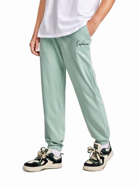 men's pants men letter graphic slant pocket sweatpants k7w0#, Black