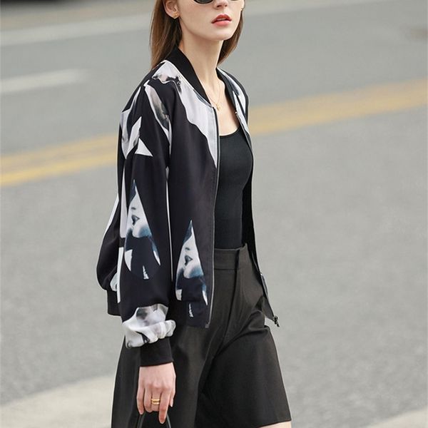 womens jackets amii minimalism spring women jacket casual printed short jackets loose zipper streetwear coats ladies female outerwear 122400, Black;brown
womens jackets amii minimalism spring women jacket casual printed short jackets loose zipper streetwear coats ladies female outerwear 122400, Black;brown