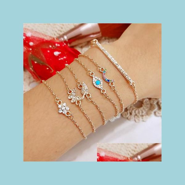 charm bracelets 6pcs/set simple design bracelets for women personality eye flower leaf moon butterfly crystal bracelet girls bdehome dhgsw, Golden;silver
charm bracelets 6pcs/set simple design bracelets for women personality eye flower leaf moon butterfly crystal bracelet girls bdehome dhgsw, Golden;silver