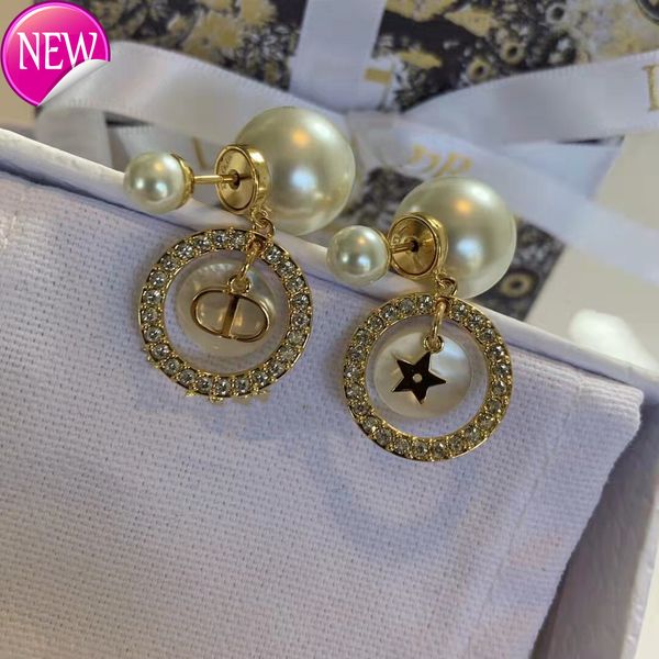 luxury brand design earrings / dejia pearl earrings women's cd star white fritillaria full diamond ring fashion accessories, Golden;silver
luxury brand design earrings / dejia pearl earrings women's cd star white fritillaria full diamond ring fashion accessories, Golden;silver