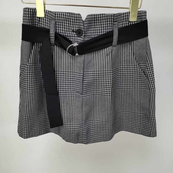 skirts designer fadan 2022 autumn winter new women's welsh plaid pocket skirt, Black