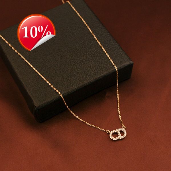 luxury design women's necklace new d home / cd letter full diamond simple temperament jewelry clavicle, Silver
luxury design women's necklace new d home / cd letter full diamond simple temperament jewelry clavicle, Silver