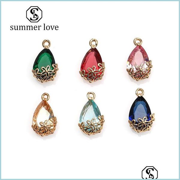 charms vintage fashion colorf k9 crystal glass pendant for necklace earring waterdrop with copper flower charm diy jewelr carshop2006 dhdls, Bronze;silver
charms vintage fashion colorf k9 crystal glass pendant for necklace earring waterdrop with copper flower charm diy jewelr carshop2006 dhdls, Bronze;silver