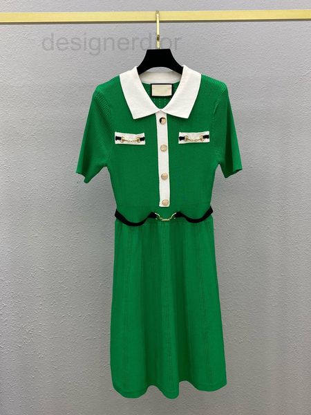 casual dresses designer green and white contrast short sleeve high waist knit dress metal chain temperament style long pleated skirt ear, Black;gray
casual dresses designer green and white contrast short sleeve high waist knit dress metal chain temperament style long pleated skirt ear, Black;gray