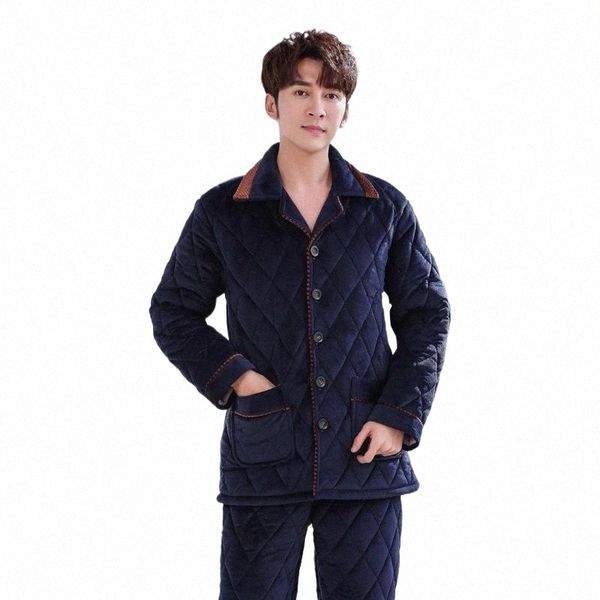 men's sleepwear men's sleepwear winter pajamas for men thick three-layers quilted suit 2 pcs/set pyjamas homme warm casual home cl, Black;brown
men's sleepwear men's sleepwear winter pajamas for men thick three-layers quilted suit 2 pcs/set pyjamas homme warm casual home cl, Black;brown
