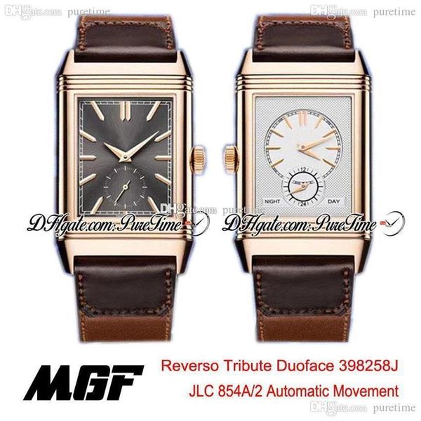 mgf reverso tribute duoface 398258j jlc 854a 2 automatic mens watch rose gold anthracite silver dial brown leather strap new puret311p, Slivery;brown
mgf reverso tribute duoface 398258j jlc 854a 2 automatic mens watch rose gold anthracite silver dial brown leather strap new puret311p, Slivery;brown