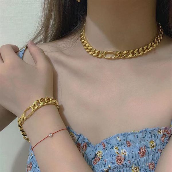 new luxury necklace and bracelet earrings designer stainless steel jewelry set cuban chain 18k gold plated platinum letter231j, Black
new luxury necklace and bracelet earrings designer stainless steel jewelry set cuban chain 18k gold plated platinum letter231j, Black