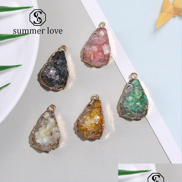 charms trendy resin druzy irregar stone pendant charms gemstone with gold plated mti color diy jewelry making bracelet nec bdejewelry dhlh4, Bronze;silver
charms trendy resin druzy irregar stone pendant charms gemstone with gold plated mti color diy jewelry making bracelet nec bdejewelry dhlh4, Bronze;silver