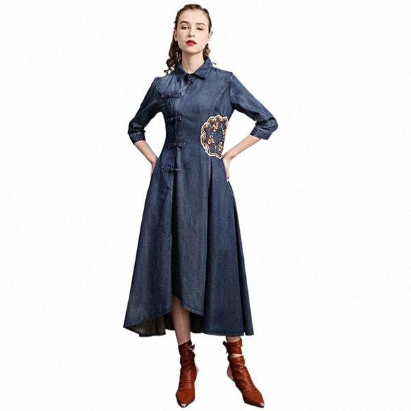 casual dresses fairynatural ladies chinese style embroidery dresses button female autumn clothes 2022 blue retro denim slim irregular dress, Black;gray
casual dresses fairynatural ladies chinese style embroidery dresses button female autumn clothes 2022 blue retro denim slim irregular dress, Black;gray