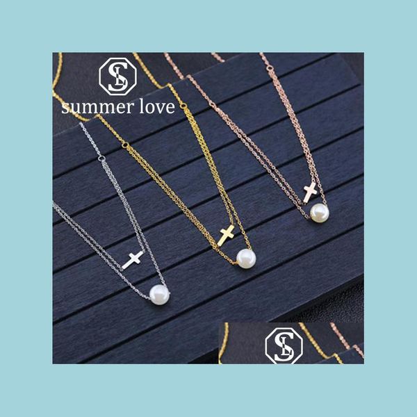 pendant necklaces new arrival stainless steel pearl cross pendant necklace for women fashion mti-layer rose gold sier clav ffshop2001 dhvyp, Silver
pendant necklaces new arrival stainless steel pearl cross pendant necklace for women fashion mti-layer rose gold sier clav ffshop2001 dhvyp, Silver