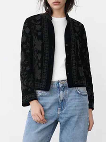 women s jackets counter quality women s wild retro jacquard embroidery texture loose straight long sleeve casual temperament shirt jacket 22, Black;brown
women s jackets counter quality women s wild retro jacquard embroidery texture loose straight long sleeve casual temperament shirt jacket 22, Black;brown