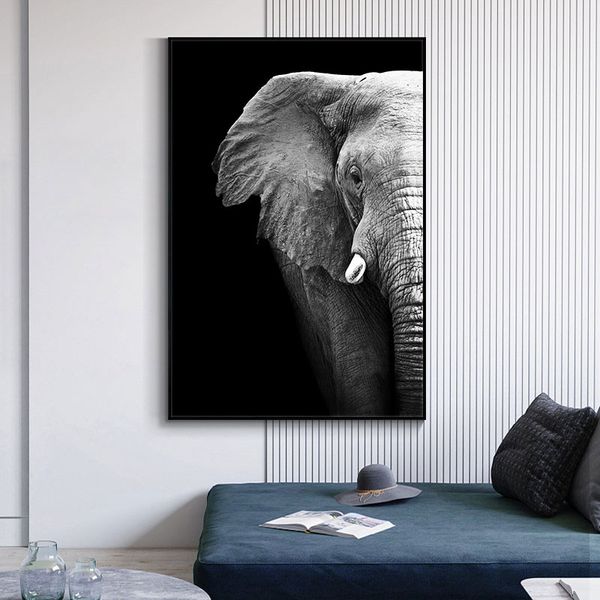 canvas painting black and white wild half elephant animals posters and prints cuadros wall art picture for living room
canvas painting black and white wild half elephant animals posters and prints cuadros wall art picture for living room
