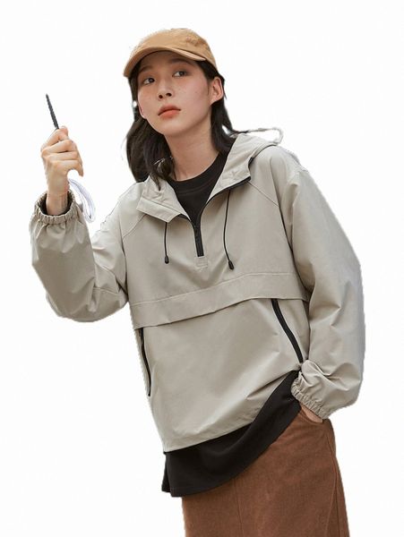 women's jackets dazy half zip drop shoulder drawstring hooded jacket l0pe#, Black;brown
women's jackets dazy half zip drop shoulder drawstring hooded jacket l0pe#, Black;brown