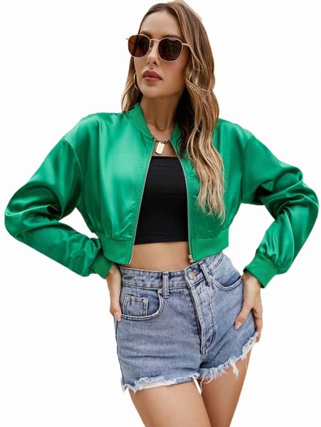women's jackets drop shoulder zipper crop bomber jacket w7e6#, Black;brown
women's jackets drop shoulder zipper crop bomber jacket w7e6#, Black;brown