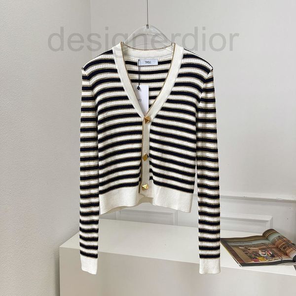 women's sweaters designer genuine v home 22ss black and white gold stripe sea soul sweater slim fitting cardigan women's fashion z, White;black
women's sweaters designer genuine v home 22ss black and white gold stripe sea soul sweater slim fitting cardigan women's fashion z, White;black