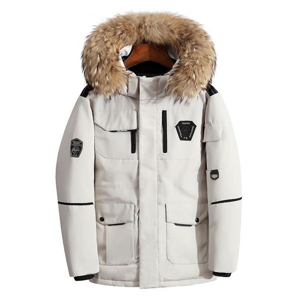 men's down parkas thicken men's down jacket with big real fur collar warm parka -30 degrees men casual waterproof down winter coat, Black
men's down parkas thicken men's down jacket with big real fur collar warm parka -30 degrees men casual waterproof down winter coat, Black