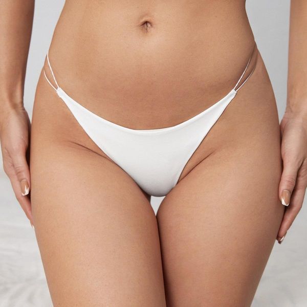 undergarments double-layer thin belt thong low waist double-layer bikini pure cotton women's t-type underwear, White
undergarments double-layer thin belt thong low waist double-layer bikini pure cotton women's t-type underwear, White